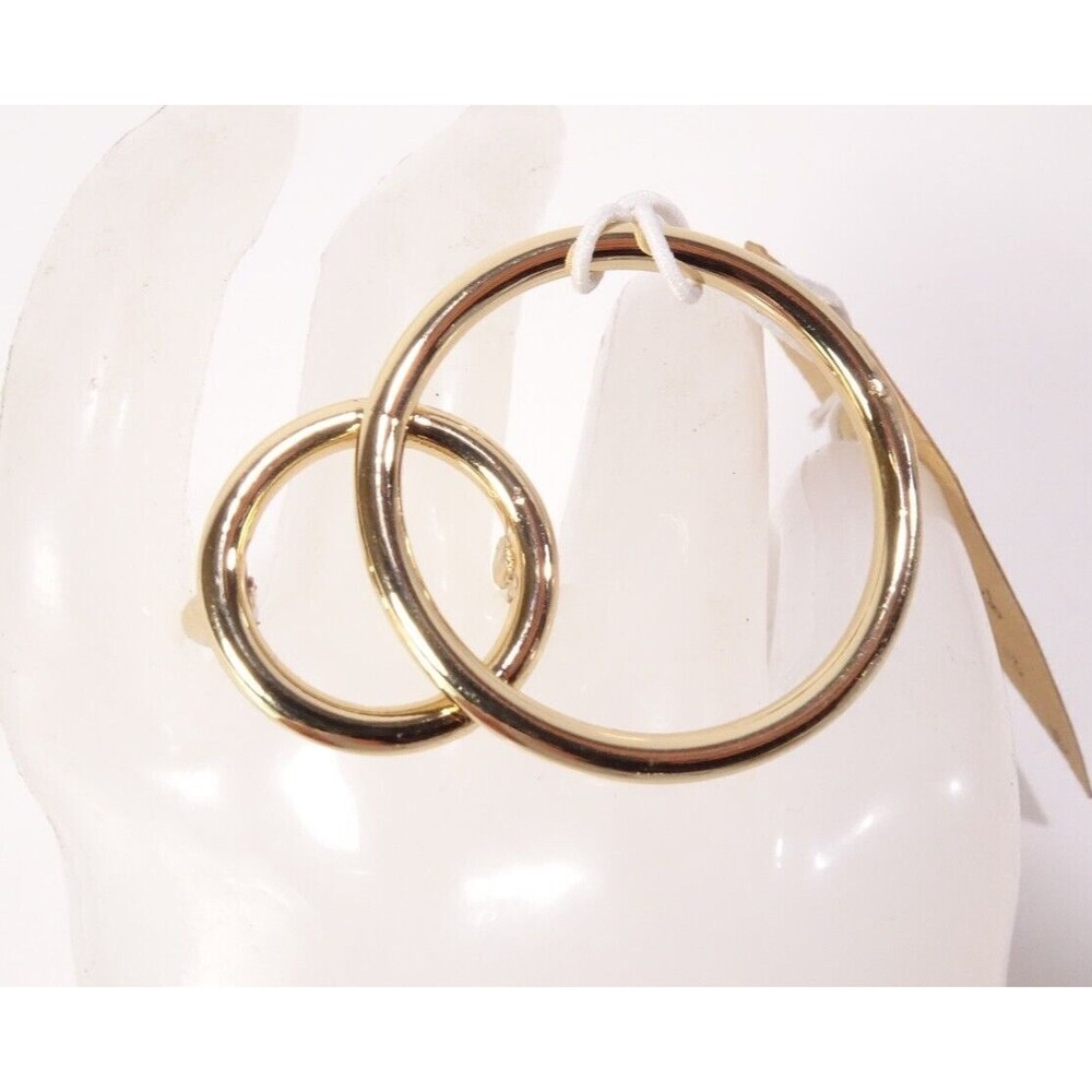 Lee Angel Women's Metallic Gold Double Circle Ring Sz 7 NWT 98